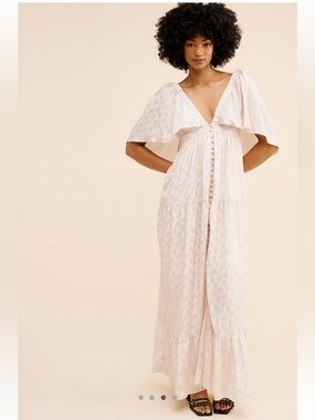 Free People Cha Cha Maxi Dress with Button Front